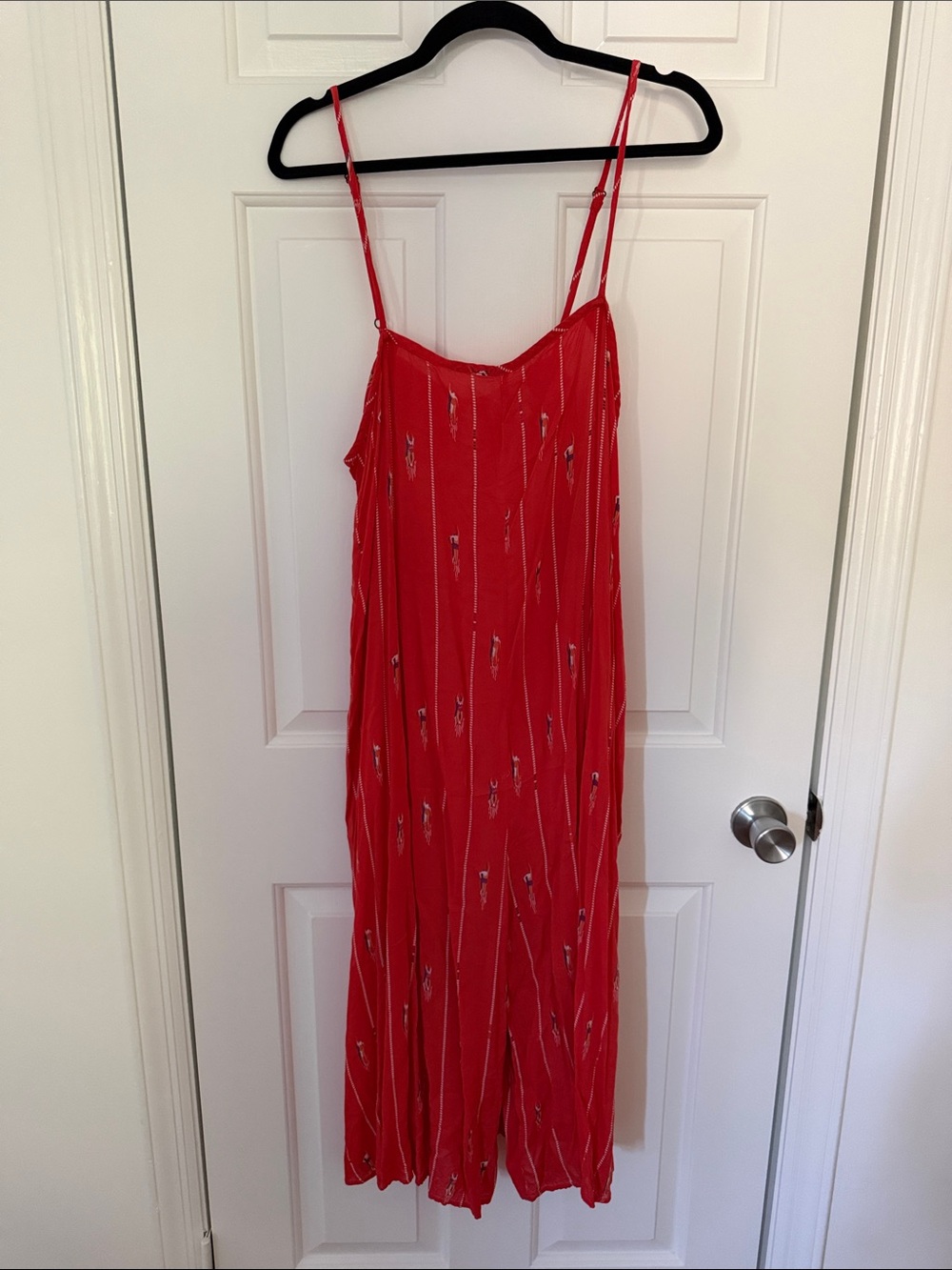 Anthropologie Red Strappy Maxi Dress